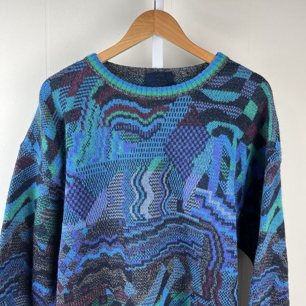 Vintage Bogner‎ Sweater Mens 36 Large Pullover Wool Mohair Fun Multicolor Ski